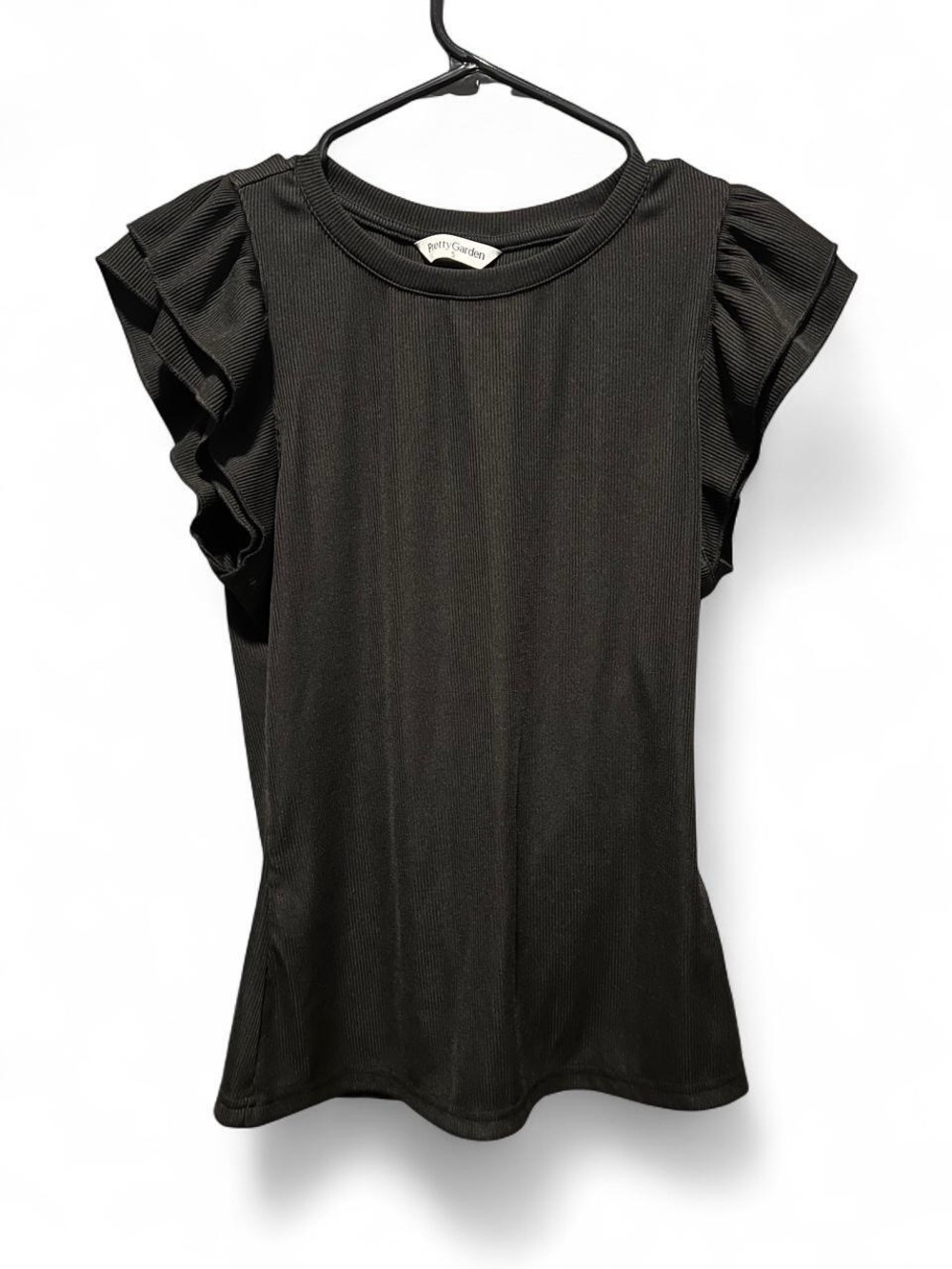 Black Ruffle Sleeve Tee